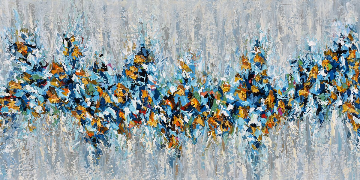 Dream Big Large Abstract Painting, Palette Knife Acrylic painting by