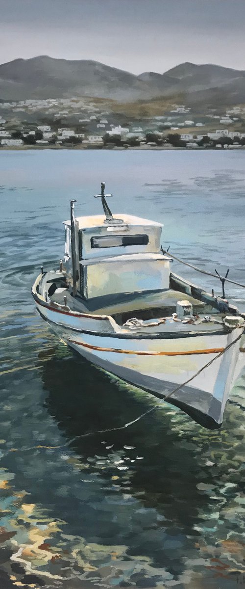 "Old Fisherman boat." 2019 , 50-70 by Irina Dorokhova
