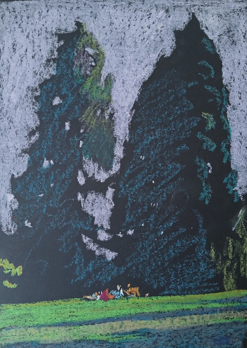 Impressionistic Landscape Pastel Drawing By Vasyl Koval, 8 X 12", Weekend In Rennes, Original Artwork