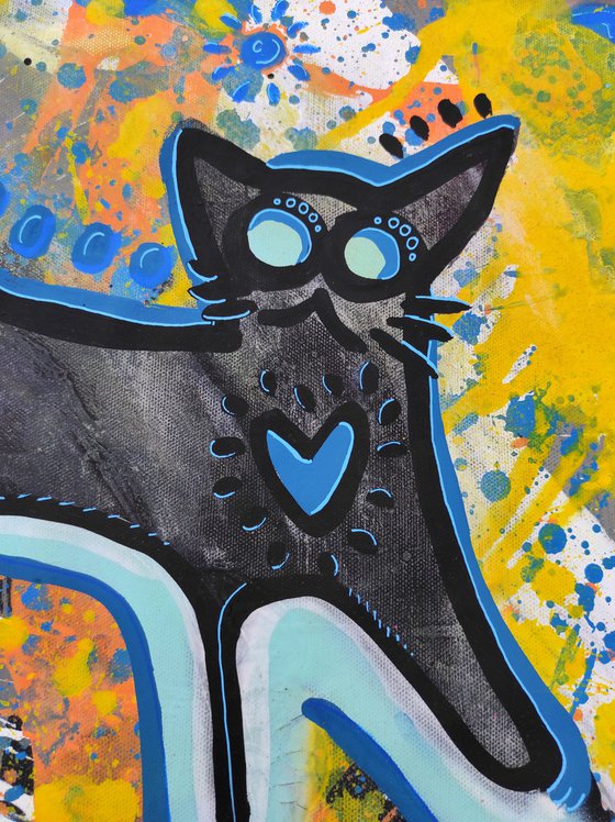 BLACK CAT 50x50cm