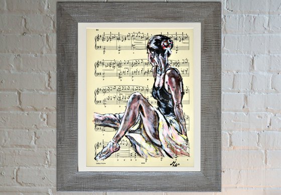 Ballerina XXIII - Vintage Music Page, GIFT idea