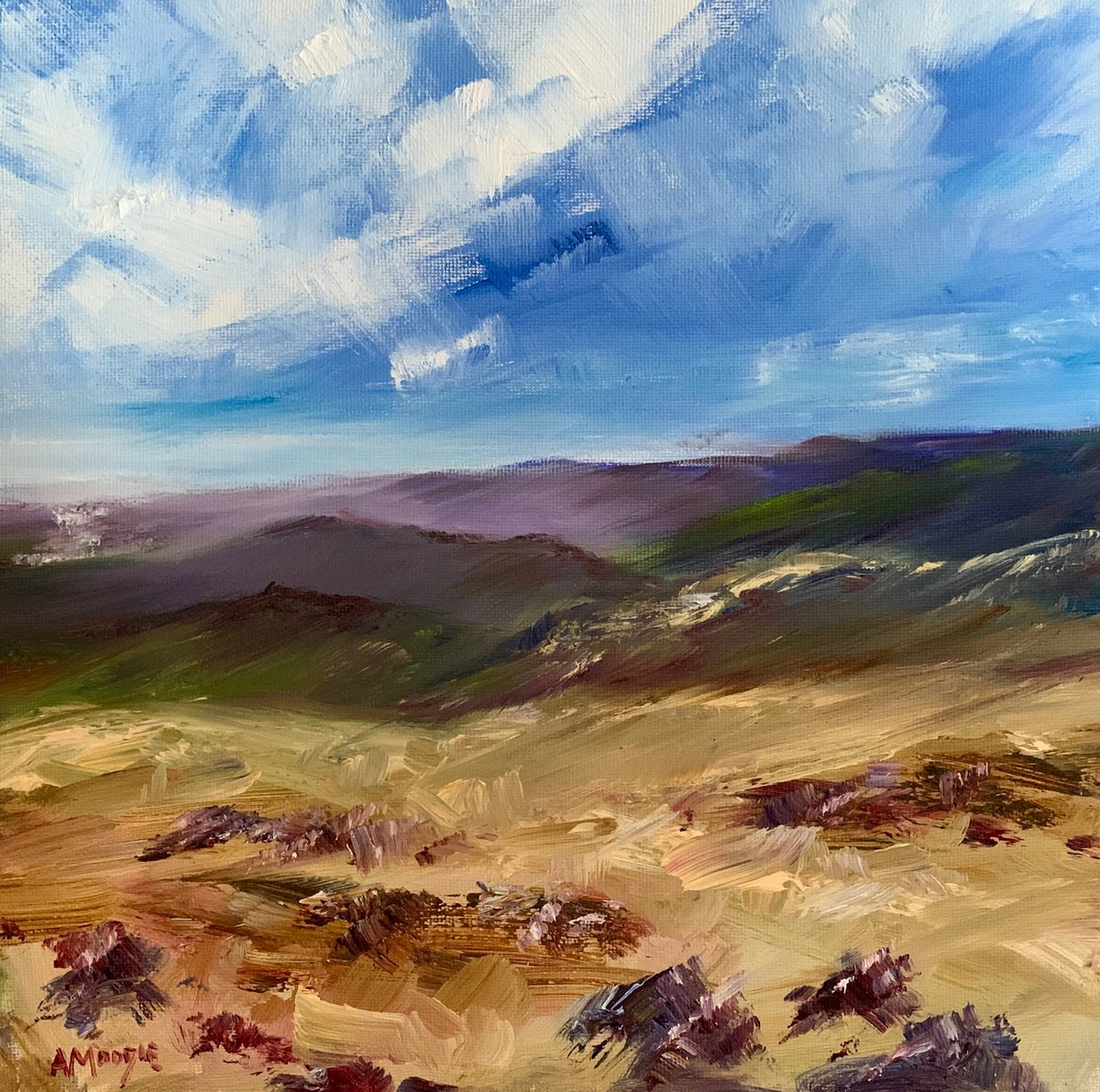 Impressionistic Landscape Oil Painting By Andrew Moodie, 12 X 12, Towards Brothers Water, Lake District, Original Artwork