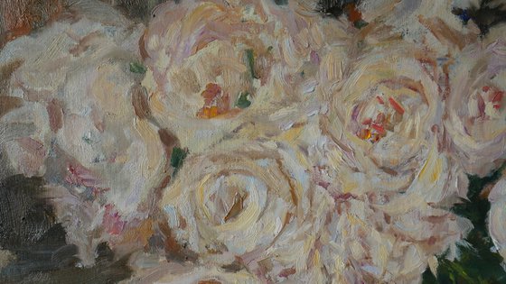Peonies Near The Night Window