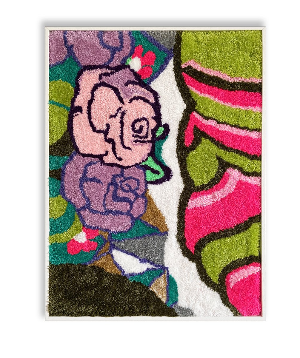 Graphic Botanical Collage By Martina Palmoni, 21 X 29", Fiori Dolci, Original Artwork