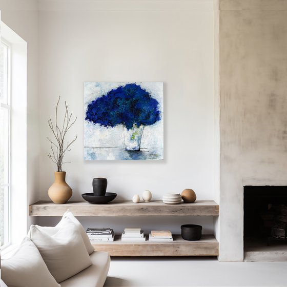 Blue Flowers In Vase
