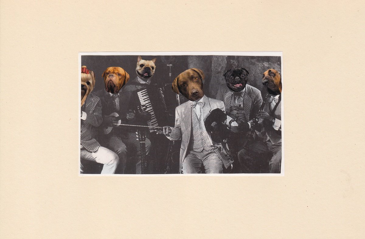 Animal Collage By Jon Garbet, 14 X 9, The Band, Original Artwork