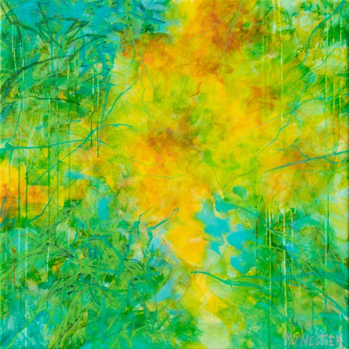 The four seasons : Spring symphony - modern floral - contemporary nature - decorative abstract by Fabienne Monestier