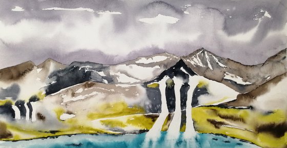 Moutain range painting