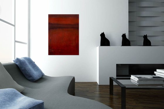 Red abstract painting SF827