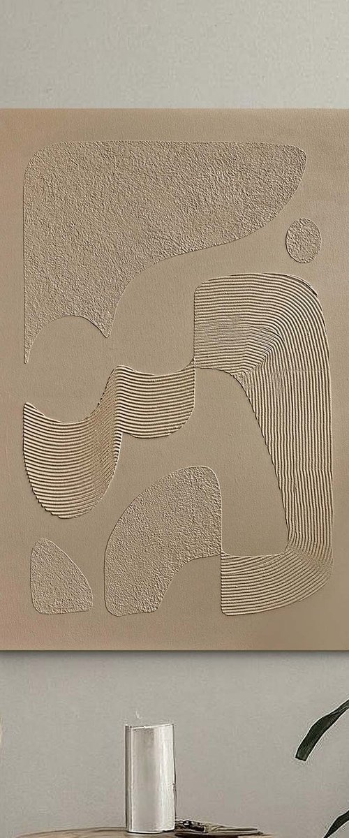 "Brown Bay" Abstract high textured art by Marine