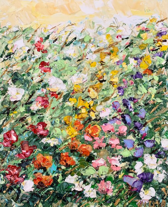 Colorful garden flowers