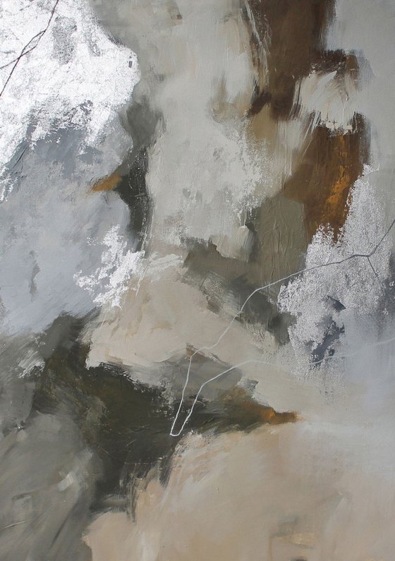 "Velor 2" Gray brown beige abstract art