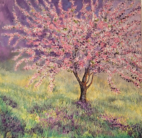 Spring Cherry Blossom ( Spring Tree blossom painting)