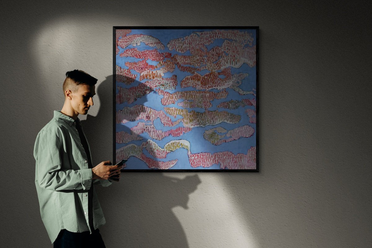 Organic Landscape Oil Painting By Alena Reit, 35 X 35, After Storm, Original Artwork