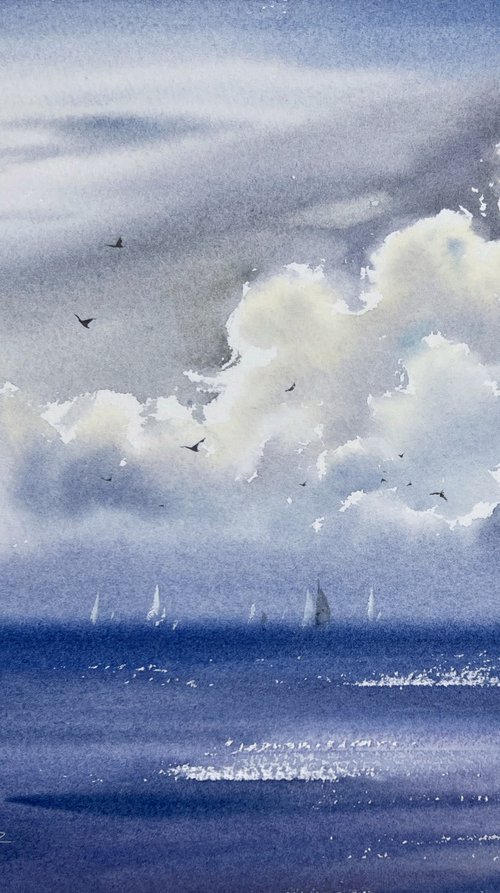Cloud over sea by Eugenia Gorbacheva