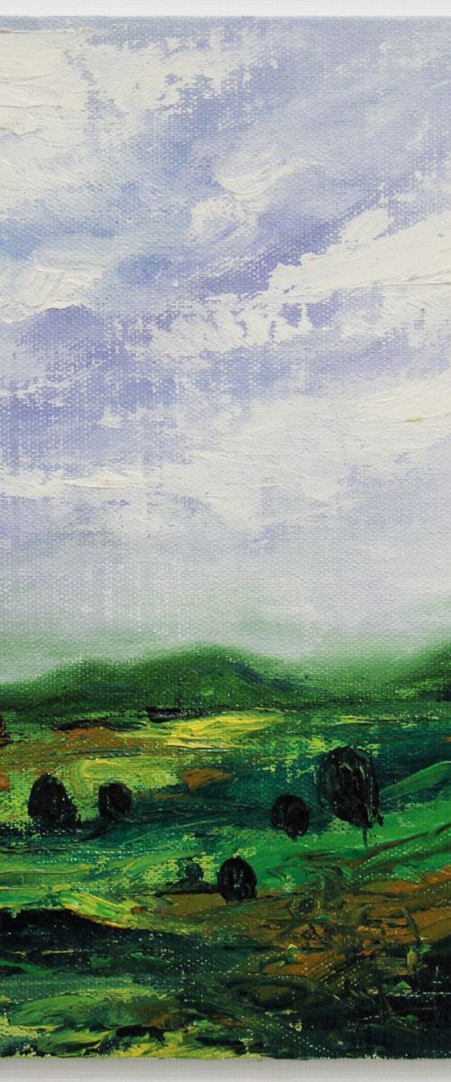 Misty Landscape - Landscape oil painting on canvas board - gift art by Vikashini Palanisamy