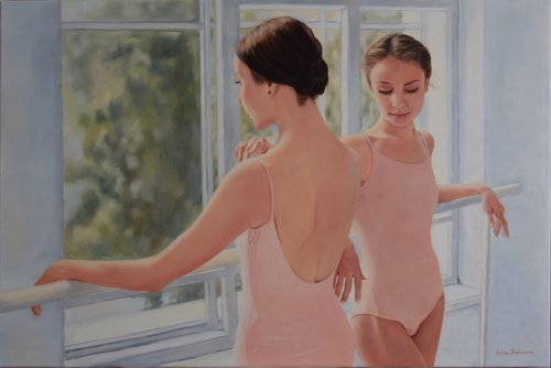 Ballerinas between two dances by Silvia Habán