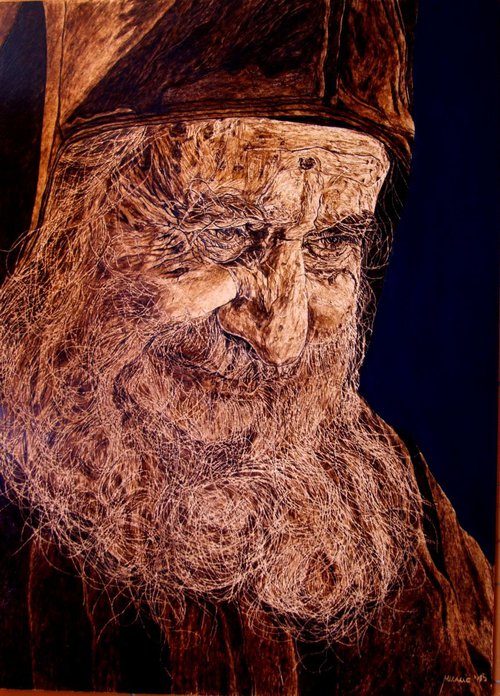 A Benevolent Smile by MILIS Pyrography