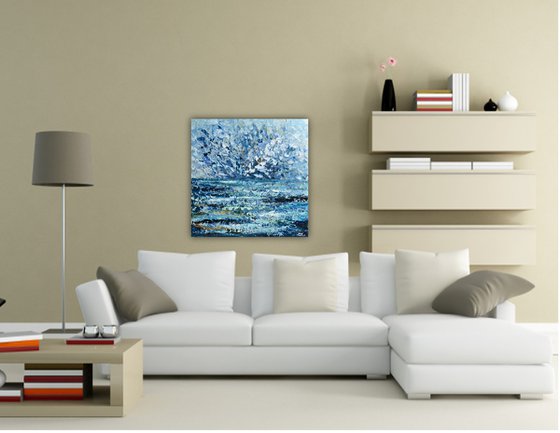 Ocean after the storm - Palette knife seascape painting