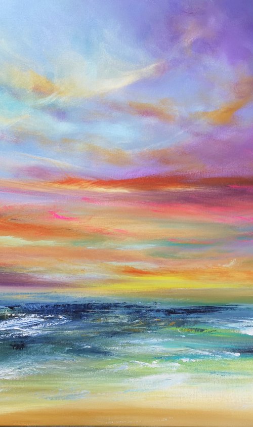 "Life's Blessings" - Cornish Seascape, Art, Skyscape by Mel Graham