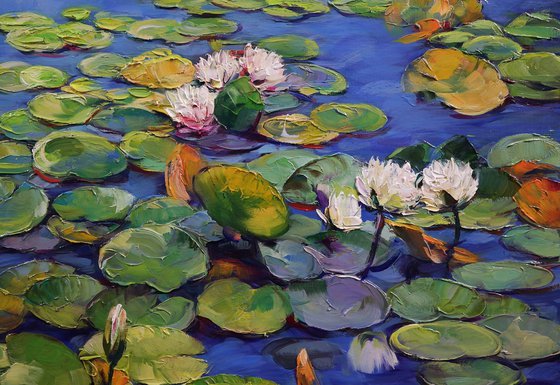"Pond with water lilies"