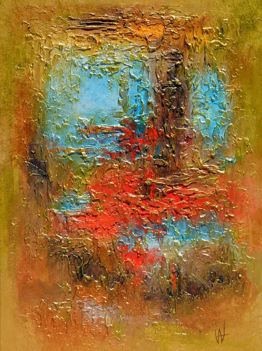 Abstract Acrylic Painting By Vanada Abstract Art, 24 X 31", Inner Seas, Original Artwork