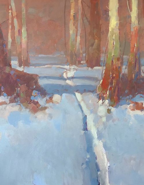 Through the Forest, Landscape oil painting, One of a kind, Handmade artwork, Ready to hang by Vahe Yeremyan