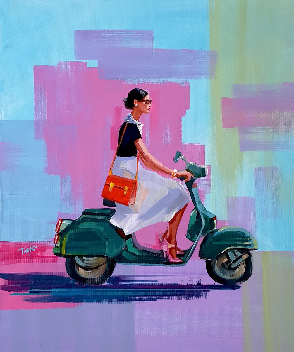 Abstract Portrait Acrylic Painting By Trayko Popov, 20 X 24", Speed, Original Artwork