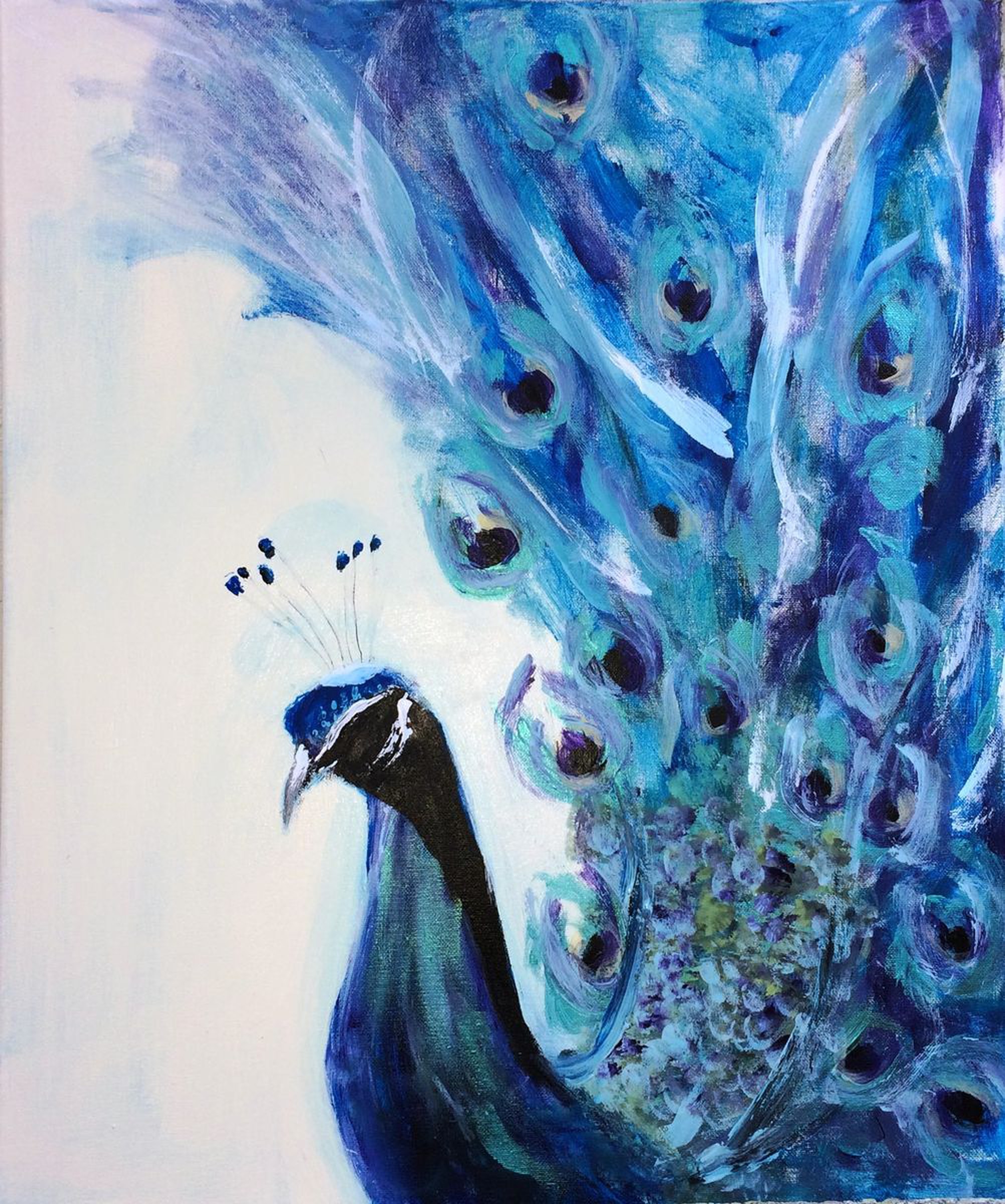 Peacock Acrylic On Canvas 19 5 X 23 5 Artfinder