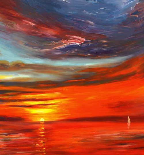 Slim: Romantic Evening Seascape 3 by Peter Nottrott