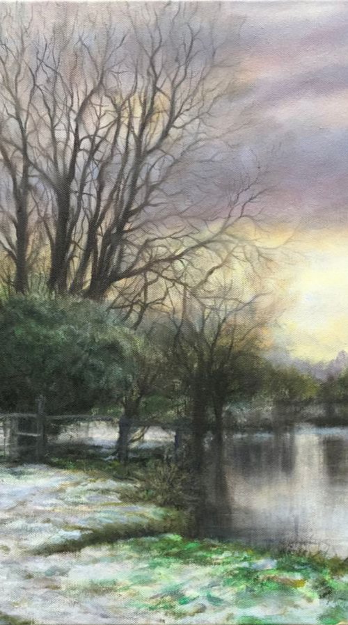 February Snow, Grantchester by Ashley Baldwin-Smith