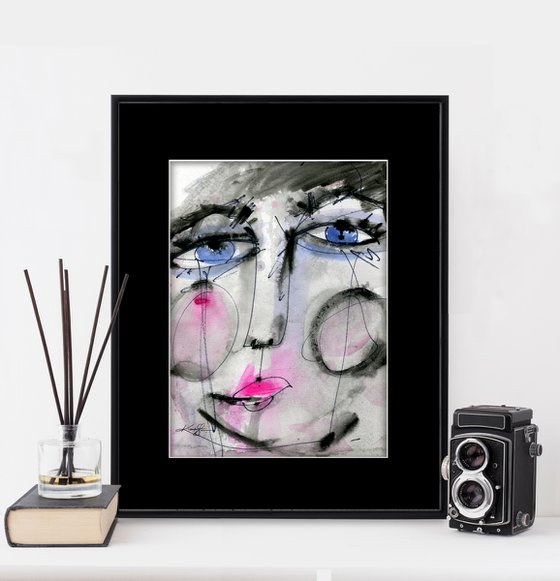 I Have A Secret 5 - Abstract Face Painting  by Kathy Morton Stanion