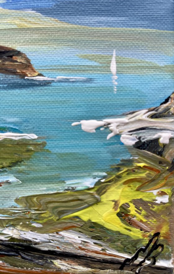 Lulworth Cove Abstraction on a Small Canvas