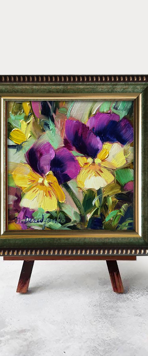 Pansy eyes flowers by Nataly Derevyanko