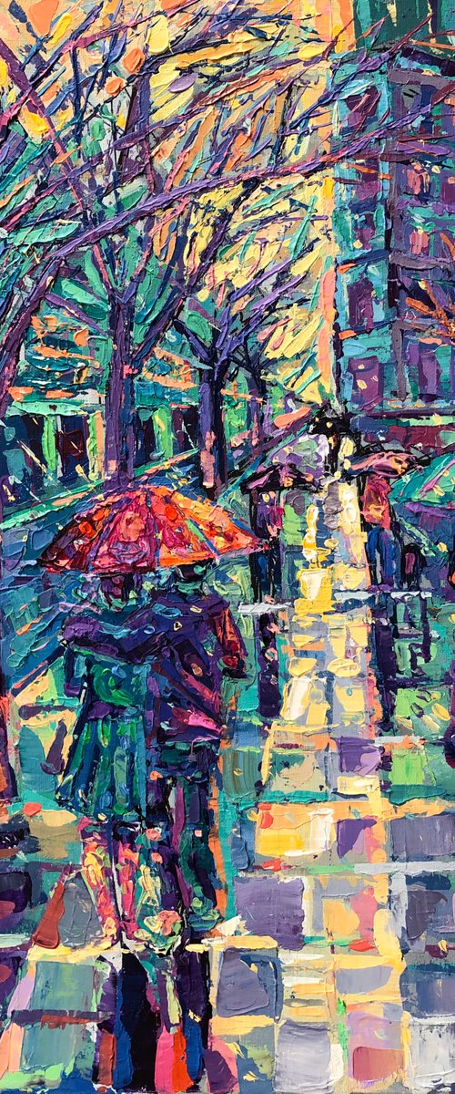 Rain in the city by Adriana Dziuba