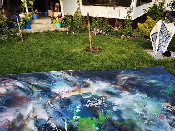 Gigantic size xxl painting 500 x 250 cm Fantastic That beauty of changing mindscape dreamscape master O Kloska