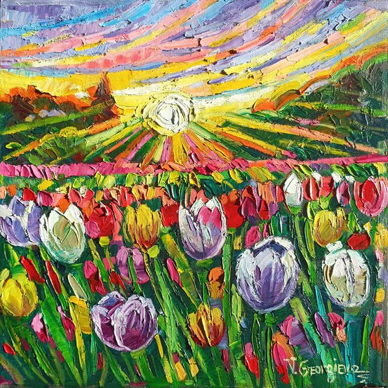 Golden hour tulips