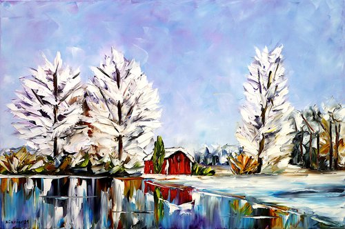 Winter By The Lake by Mirek Kuzniar