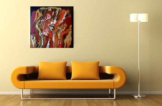 80 x 80 cm "Autumn Foliage"  Abstract painting on canvas