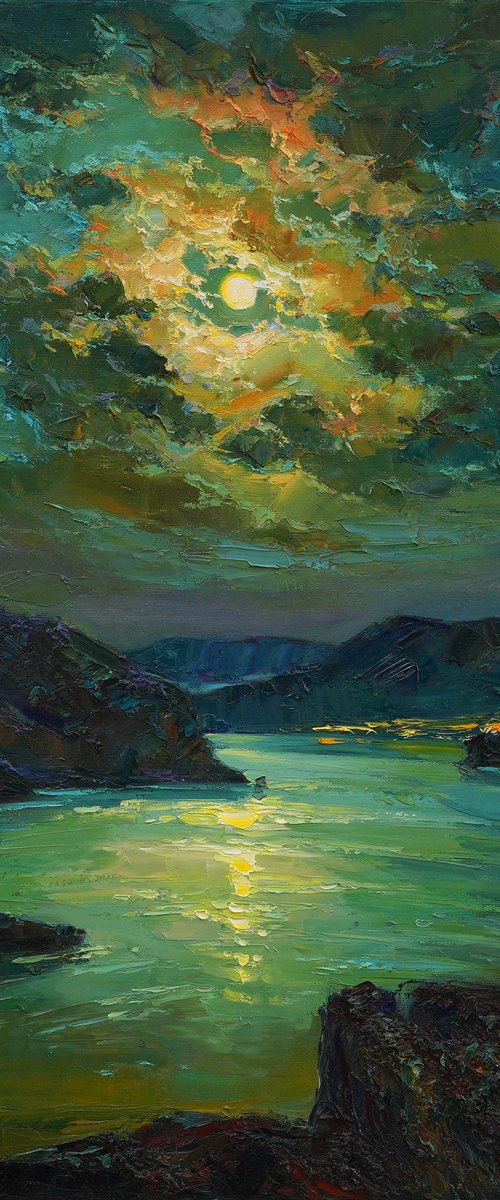 Night in green by Alisa Onipchenko-Cherniakovska
