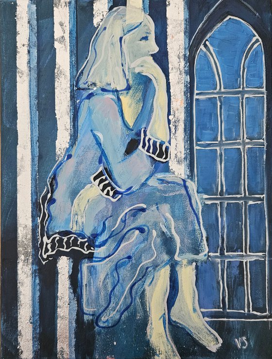 In a silver cage