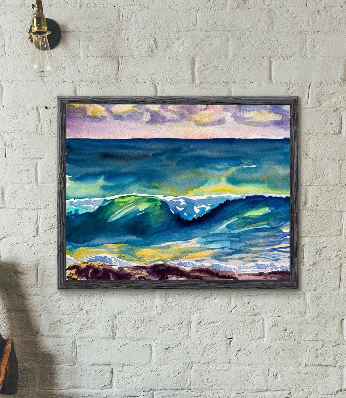 Ocean Painting Art Acrylic Original Echoes of Summer 16 x 20 on Canvas