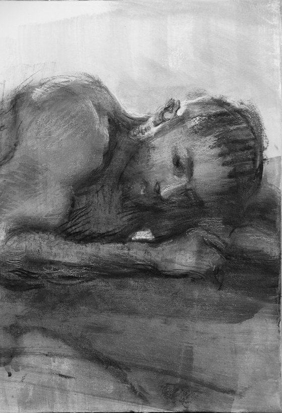 Charcoal drawing on paper "Narcissus "