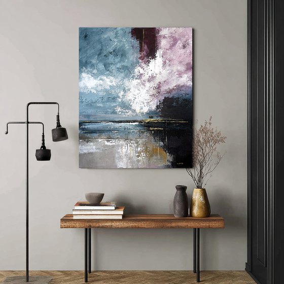 Crimson Light Breaking Through Blue