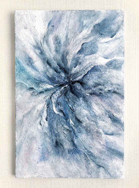 Blue abstract textured flower