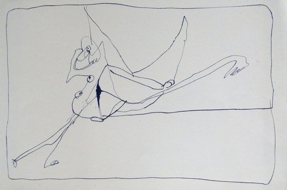 Surrealist Lovers 9, ink on paper 42x28 cm