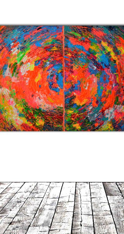 RESERVED!!! Gypsy Rounded Skirt - 240x100 cm - XXXL Large Modern Abstract Big Painting - Ready to Hang, Office, Hotel and Restaurant Wall Decoration by Soos Tiberiu