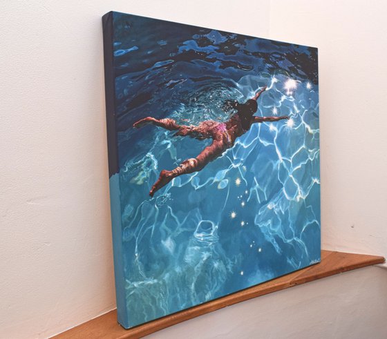 Illuminae II - Swimming Painting Acrylic painting by Abi Whitlock ...