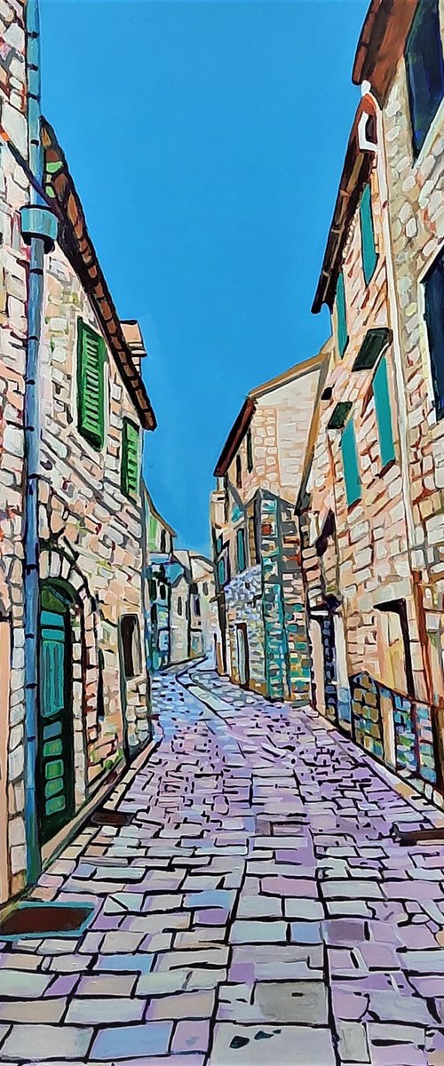 Mediterranean Village No 2/ 100 x 70 cm by Alexandra Djokic