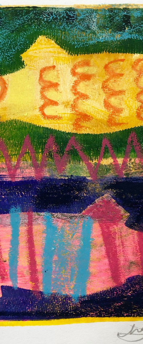 Fish Monoprint 7 by Annie Meier